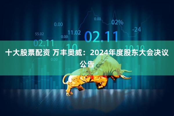 十大股票配资 万丰奥威：2024年度股东大会决议公告